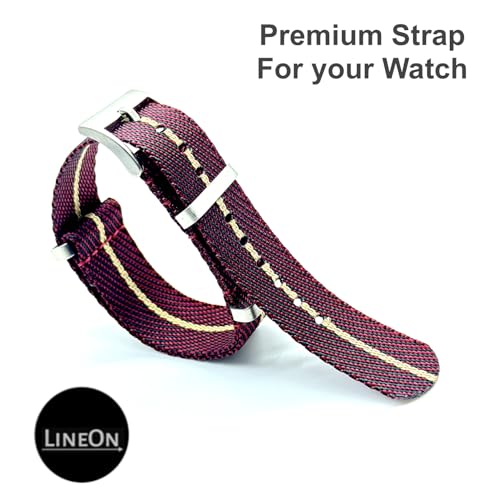 Image of Lineon 20mm & 22mm Stainless Steel 304 Buckle & loop Nylon Vintage Style NATO Watch Strap ONE WAY NATO Nylon STRAP Imported Quality With Pins and Pin Remover Tool (Include)