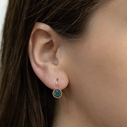 14K Gold Gemstone Drop Earrings - Birthstone Dangle - Solid Yellow Gold Dangle Earrings - Dainty Handmade Wedding Jewelry - Perfect Bridal or Graduation Gift2