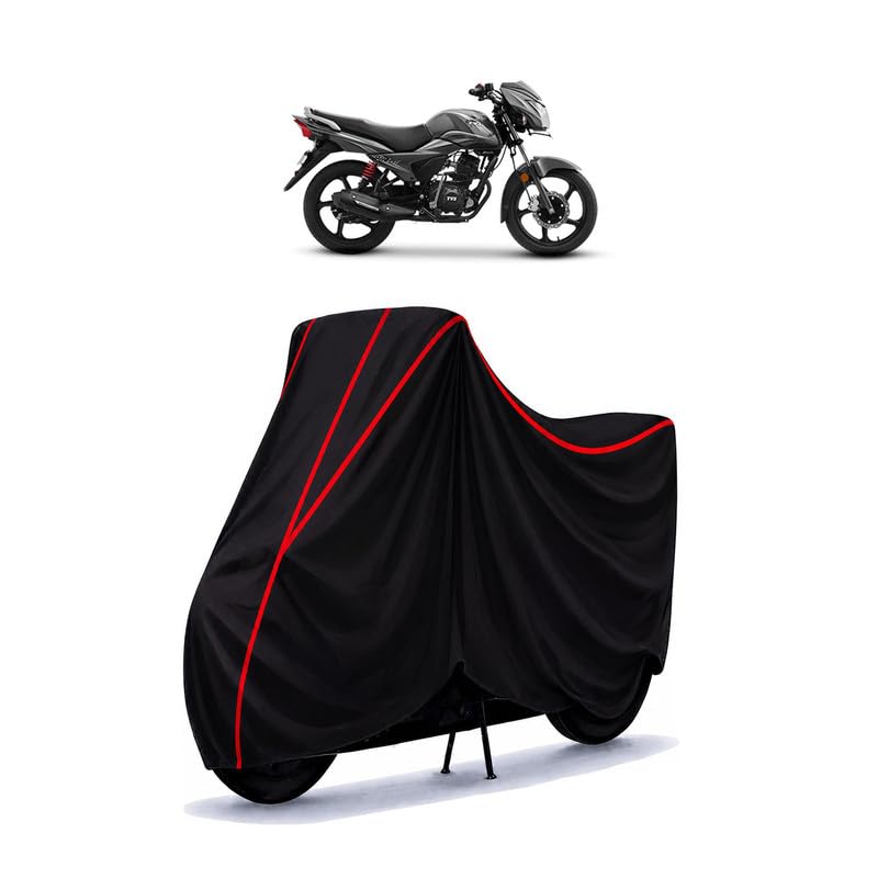 Image of TVS Victor Edition SBT BS6 Water Resistant Bike Cover for All Motorcycles & Rain | Heavy Duty | UV Protection, Dustproof, Scratchproof | All Weather Two Wheeler Cover with Elastic Bottom