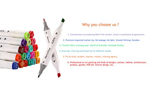 MemOffice Broad Fine Dual Tip Twin Markers, 24PCS, Multicolor