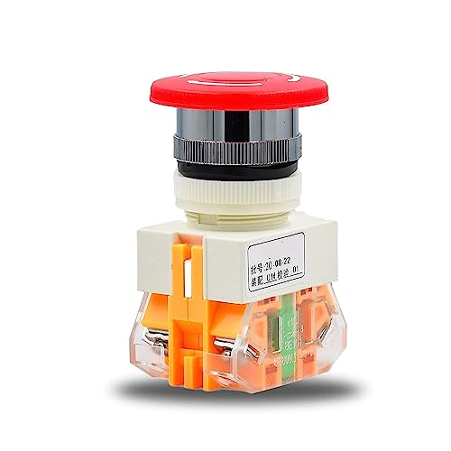 Interrupteur d'arrêt d'urgence LAY7 mécanique 22mm bouton scram haute tension 600V 10A