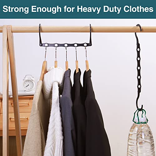 AMKUFO 6 Pack Black Space Saving Hangers, Magic Hangers, Closet Organizers, Space Saver Hanger Organizer, Dorm Room Essentials