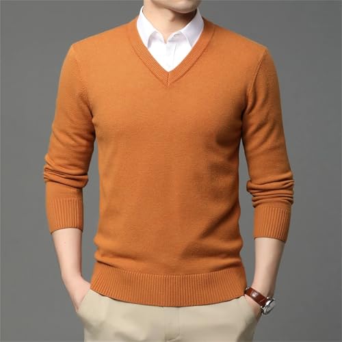 Woolen Knit V Neck Pullover Sweater Mens Autumn Winter Casual Jumper Fashion Comfortable Warm2