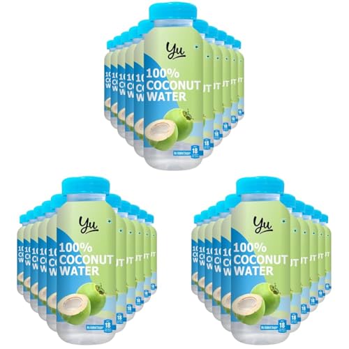 Image of Yu - 100% Natural Coconut Water - Pack of 36 - Zero Preservatives - No Added Sugar (200 ml x 12 bottles)