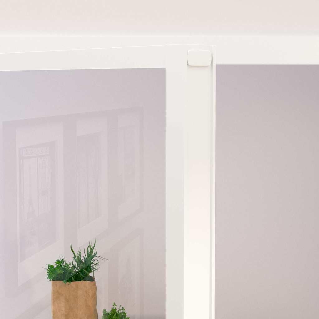 Puerta interior blanca 93x201,5 cm templado vidrio aluminio fino
