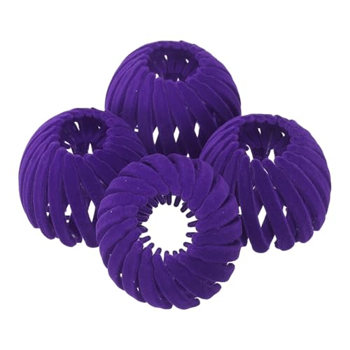 YELARXI Bird Nest Magic Hair Clip, Hairs Maker Flocking Ponytail Holder Hair Barrettes Accessories Shaper for Women Girls Hair Ties Thin Thick Fine Curly Hairs (4 Pack, Purple)