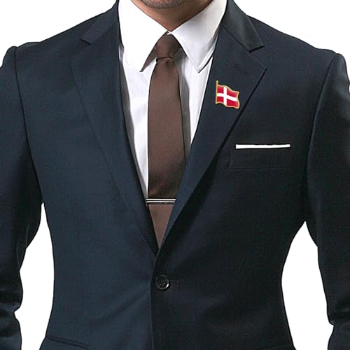 Image of 12 /24 /50 /100Pcs Official Denmark Flag Pins Bulk - Metal Danish Dane National Lapel Pin