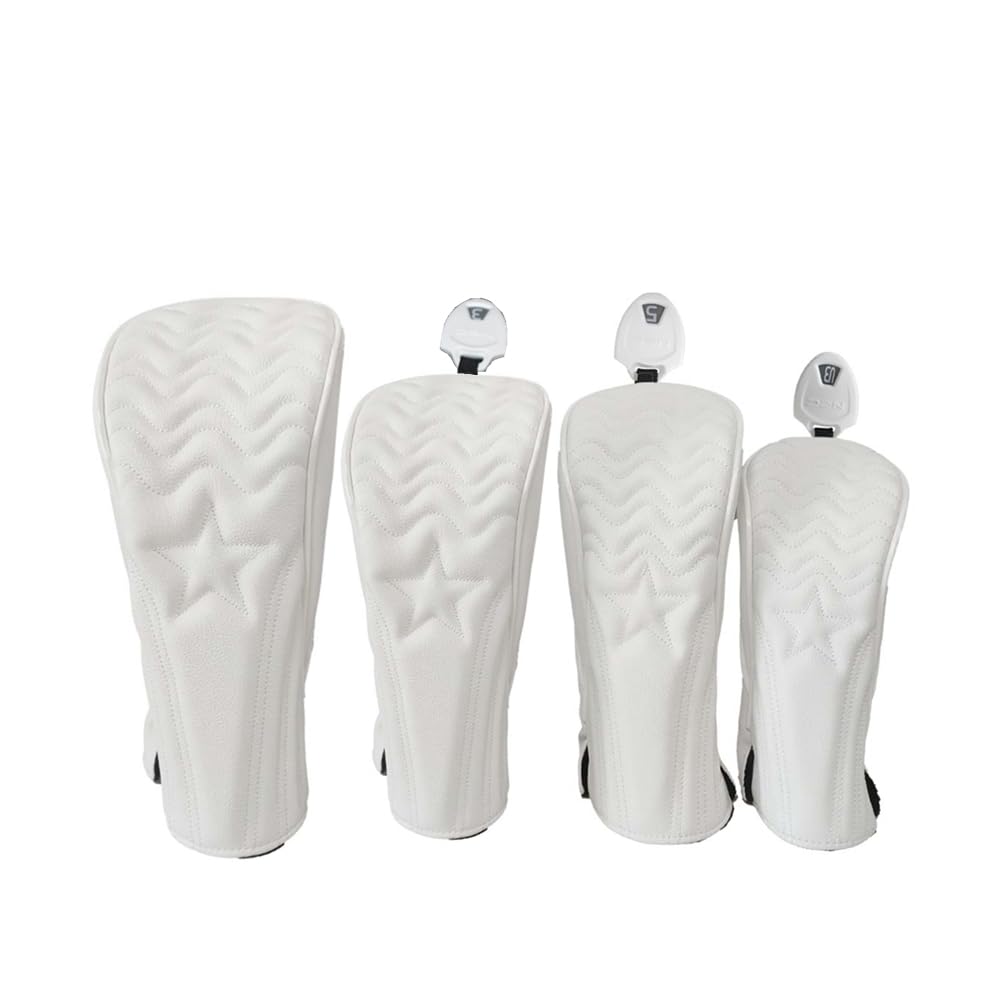 Hauni 4pcs/Set Golf Club Headcovers Numbered 1, 3, 5,X Fits Oversized Drivers and Fairway HeadCovers Fits 460cc Drivers (Black(4 Piece Set)