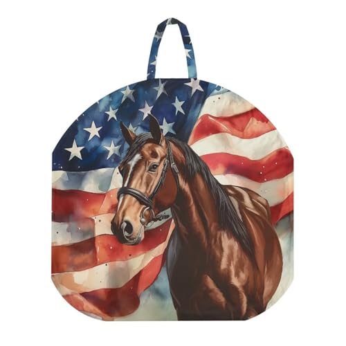 Vanideaoty US Flag Baby Lounger Cover Ultra Soft Snug Fitted Horse Newborn Lounger Cover Reusable Infant Lounger Cover Breathable & Comfortable (Lounger Not Include)