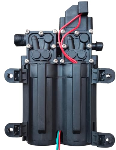 Image of High Pressure Diaphragm Pump Double Motor 12V DC Electric Battery Operated Sprayer Water Pump Motor for Agriculture Farm Fogger Misting Spray Car Bike Wash Sanitizing Gardening UNIT250PSI