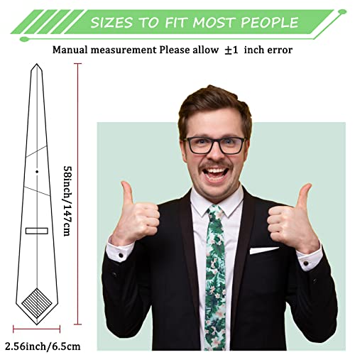 Image of Mantieqingway Men's Cotton Floral Neck Tie 2.56'' Printed Skinny Tie