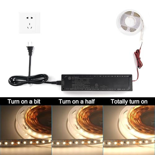 Image of VST 60W LED Power Supply, 100-240V AC to 24V DC Low Voltage Transformer with JST Ports, Adapter for Strip Lights and Cabinet Lighting, ETL Listed