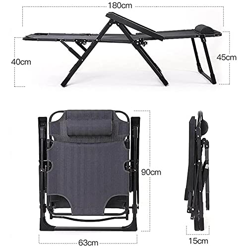 Mayabi Zero Gravity Lounge Chair, Reclining Chair Folding Zero Gravity Lounge Chair, Deck Chairs Cushion, For Garden Outdoor Patio S Bed Recliner -Teslin Fabric + Pillow Lounge Chair (Color : A) #TOP5