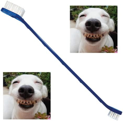 Pet Toothbrush Toothbrush for Dogs and Cats for Cleaning Teeth for Puppies Tartar Soft Bristles Gentle on Geniss (Blue)