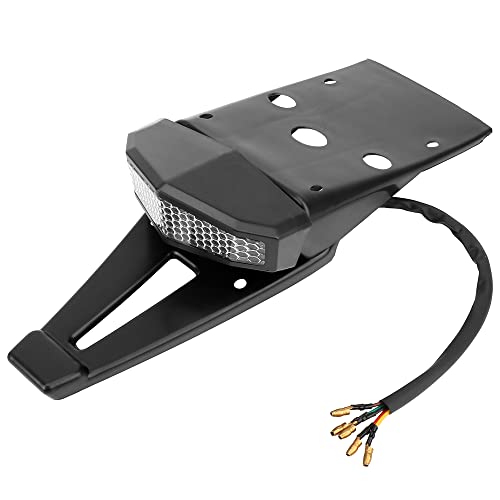 Feu stop arrière universel LED et support de plaque de moto homologué