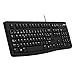 Logitech K120 Clavier sans Fil Business Windows, Plug-and-Play USB, Touches Silencieuses Ultra-Plates, Taille Standard, Etanche, Barre d’Espacement Incurvée, Clavier QWERTY Espagnol - Noir