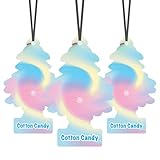 LITTLE TREES Car Air Freshener | Hanging Paper Tree for Home or Car | Cotton Candy | 3 Pack