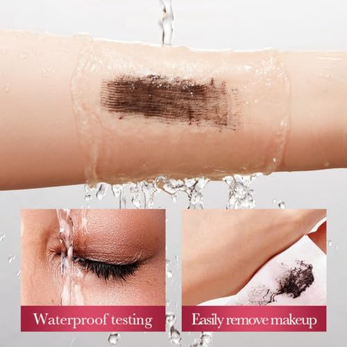 5D Primer Mascara Waterproof,5D Waterproof Mascara Brown with Eyelash Brush,Mascara Black Volume and Length Waterproof,smudge proof mascara,False Lash Effect Mascara,Long Lasting&Smudge-proof(Brown) - Image 7