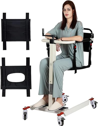 Patient Lift Transfer Chair, Transfer Lift Chair for Disabled, Portable Car Transfer Lift Bed to Wheelchair Transfer Devices, Transfer Chair for Elderly & Disabled (Width-Manual Button)