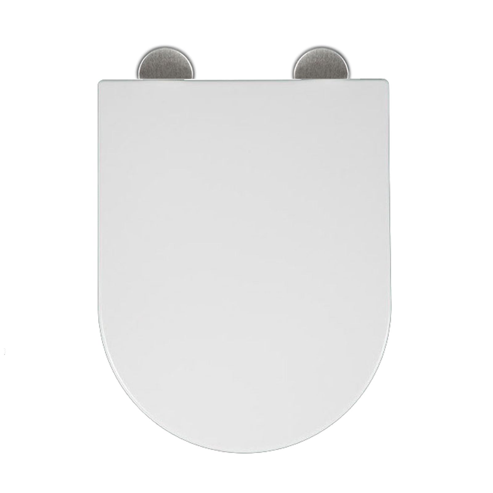 Soft Close Toilet Seat D Shape Thick PP Anti-Slip Quick Release Easy Install Clean Fits Most D-Shaped Toilets White 33x42cm — image 1