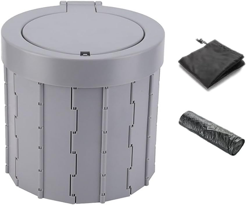 Adults Portable Toilet Foldable Potty Seat for Camping Hiking Car Travel Outdoor Emergency Folding Commode Bucket