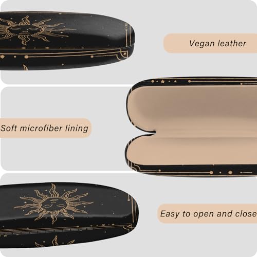 Image of Eyeglasses Case Hard Shell Protective Case for Glasses Eyeglass Box with Cleaning Cloth for Girls Women Cute Aesthetic