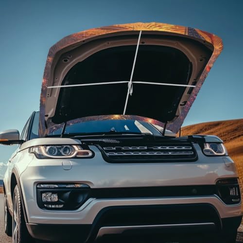Image of Patriotic Eagle Flag Car Hood Cover Weather-Resistant Automotive Hood Covers Elastic Fabrics Car Bonnet Banner Outdoor Indoor Foldable Protective Cover