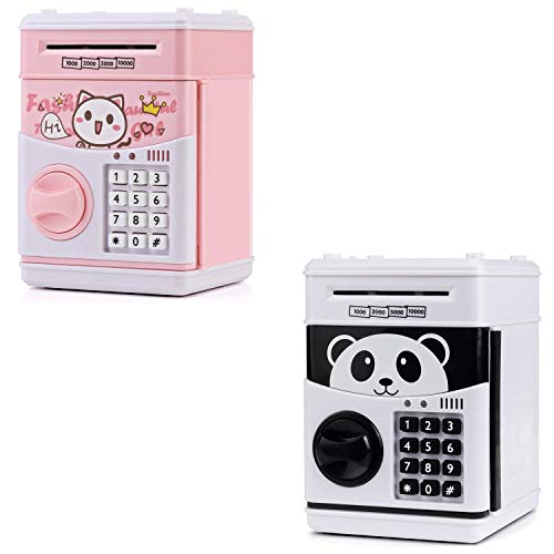 KMiKE Electronic Piggy Bank for Kids Cash Coin Cartoon ATM Money Saver Coin Bank for Kids with Password & Music Great Gift Toy for Kids Children