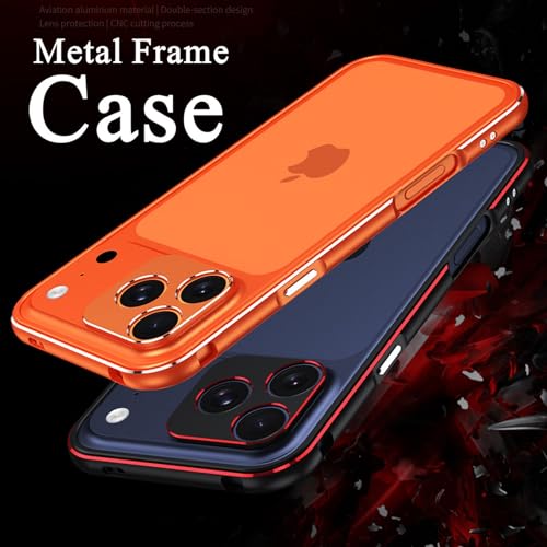 Coque iPhone 17 Pro Max rigide pare-chocs métal et protection objectif bleu - 3