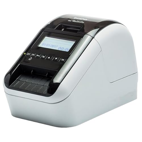 Brother Ql820Nwb Stampante Per Etichette Con Rete Cablata, Wi-Fi, Bluetooth, Compatibilità Airprint E Mfi, Stampa A Due Colori Rosso E Nero