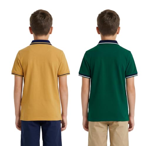 Image of Aventura Boys Polo T-Shirt Combo Pack of 2 - 100% Cotton Half Sleeve Collar T-Shirts for Boys (Age 5-12 Years)