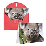 ppthsnvb biglietti di auguri con busta, biglietti vuoti con koala, divertenti biglietti di ringraziamento, 10,2 x 15,2 cm, biglietti di auguri vuoti per insegnanti di nozze, san valentino, feste