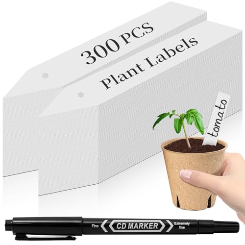 Dalzom® 300Pcs 4" Plant Labels with Marker Pen, Waterproof Plastic