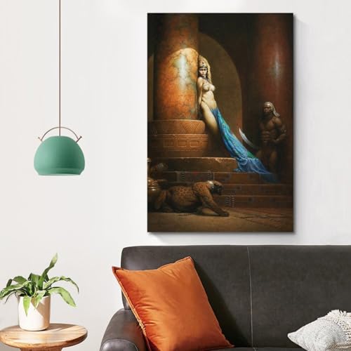 Lienzo Art Nouveau egipcio de Frank Frazetta para renovar paredes aburridas 4