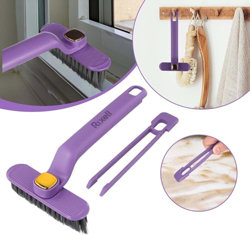 Image of Toilet Cleaning Brush with Long Handle | 2-in-1 Floor & Tile Scrubber | 120 Rotating Head | Bathroom Cleaning Brush with Wiper (Pack-1) (MINI Brush Pack of 1)
