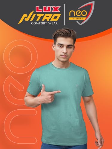 Image of Lux Nitro Cotton Round Neck T-Shirt for Men | Half Sleeve | Regular Fit | Comfortable Everyday Casual Wear