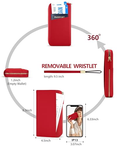 Image of Large Wallet for Women, Clutch Wallet with Passport Holder