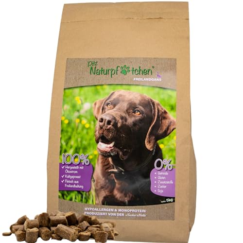 Naturpfötchen Freilandgans - 100% kaltgepresst- hergestellt von der Markus Mühle - umweltbewusst - Premium Hundetrockenfutter (5kg)