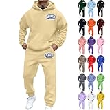 Chándal para hombre casual con estampado de letras de manga larga con capucha deportiva para invierno, calle, suelto, hip-hop, skateboard, ropa de ocio, conjunto de pantalones de dos piezas, morado,