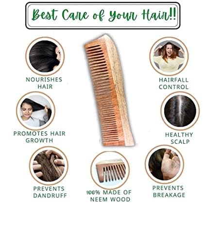 TASHKURST Wooden comb for women | Neem comb hair comb for men | Neem wood combs for women styling | Wooden comb for men Neem wooden comb for hair growth | Hair comb for women and Girls 3