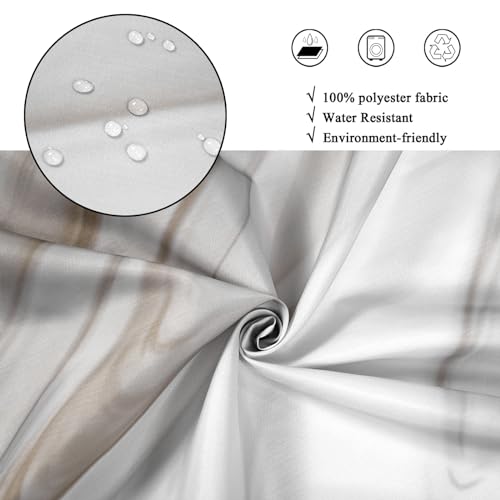 Rideau de douche 180x200cm en tissu imperméable marbre marron moderne - 5
