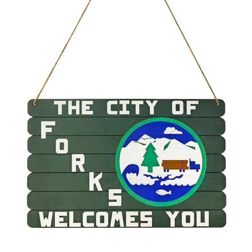 The City of Forks Welcomes You Wood Sign Twilight Merch Wall Decor 12x8 Inches