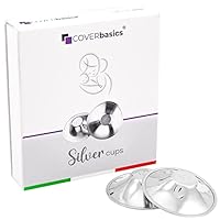 COVERbasics Silberhütchen Stillen (SilverCups) Stillhütchen aus Silber zum Schutz empfindlicher Brustwarzen, Medizinprodukt dermatologisch getestet (Regular)
