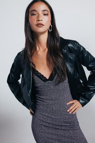 Chaqueta biker fitted para mujer Springfield con bolsillos y forro con solapas 6