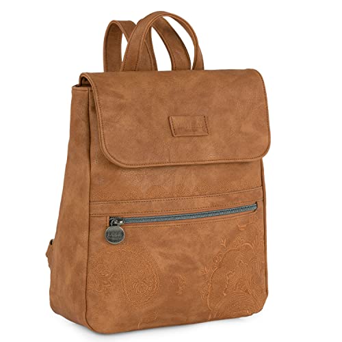 Lois - Bolso Mochila Mujer Elegante Tipo Casual Moderna Para Vestir Mochilas Mujer Estilo Urbano Mochila Negra Mujer Pequeña Ideal Para Uso Diario, Camel