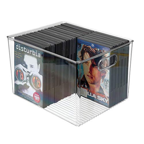 image for mDesign Plastic Storage Container Bin with Carrying Handles for Home O