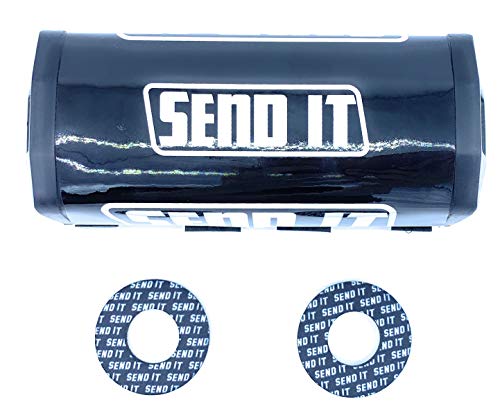 Image of SEND IT Bar Pad with FREE DONUTS Handlebar DIrtbike ATV Crossbar (BLACK, SQUARE)