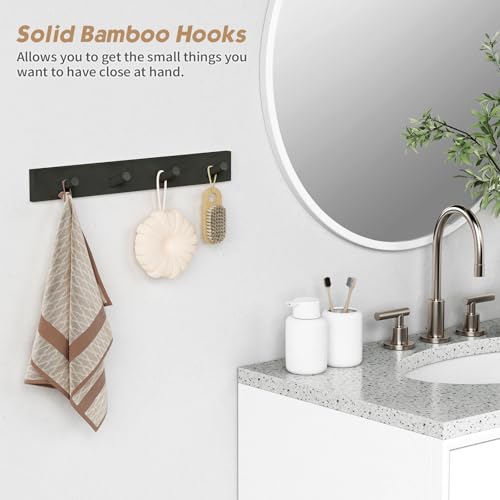 Forbena FBCH24-103 COAT RACK WALL MOUNT Black Coat Rack Wall Mount 4-Pack, Rustic Farmhouse Coat Hooks thumb #3