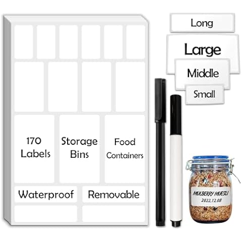 JIEHENG 170Pcs Removable Labels Cover