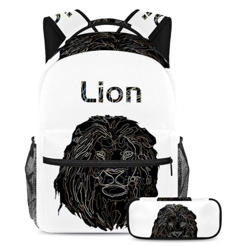 Sac à dos de jour motif lion multicolore idéal pour le lycée et l'université